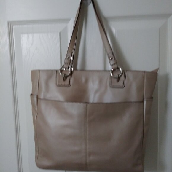 Coach Beige Double Handle Tote Bag - Picture 3 of 12